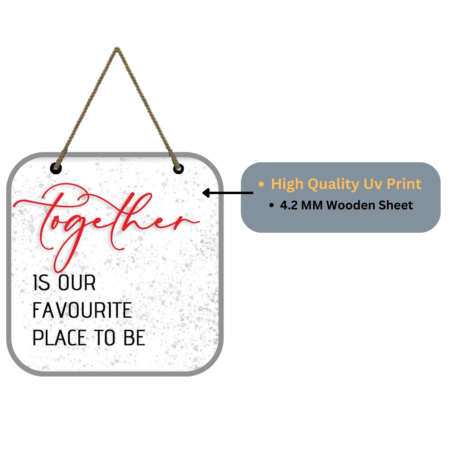 Webelkart Decorative Together Is Our Favourite Place To Be Wooden Wall Hanging/Wall Sculpture For Home And Living Room/Wall Deco